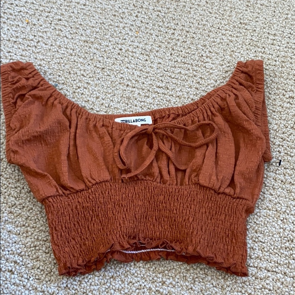brown off the shoulder top